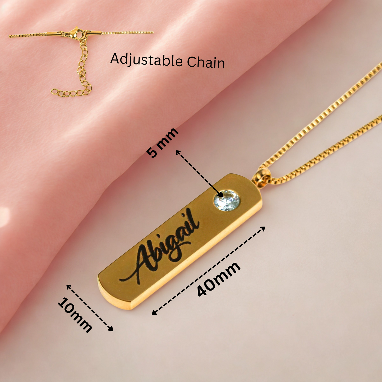 Personalized Name & Birthstone Necklace