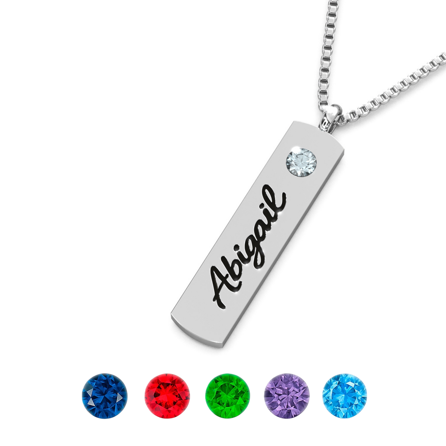 Personalized Name & Birthstone Necklace