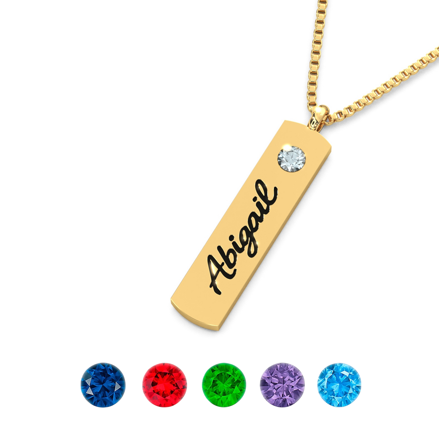 Personalized Name & Birthstone Necklace