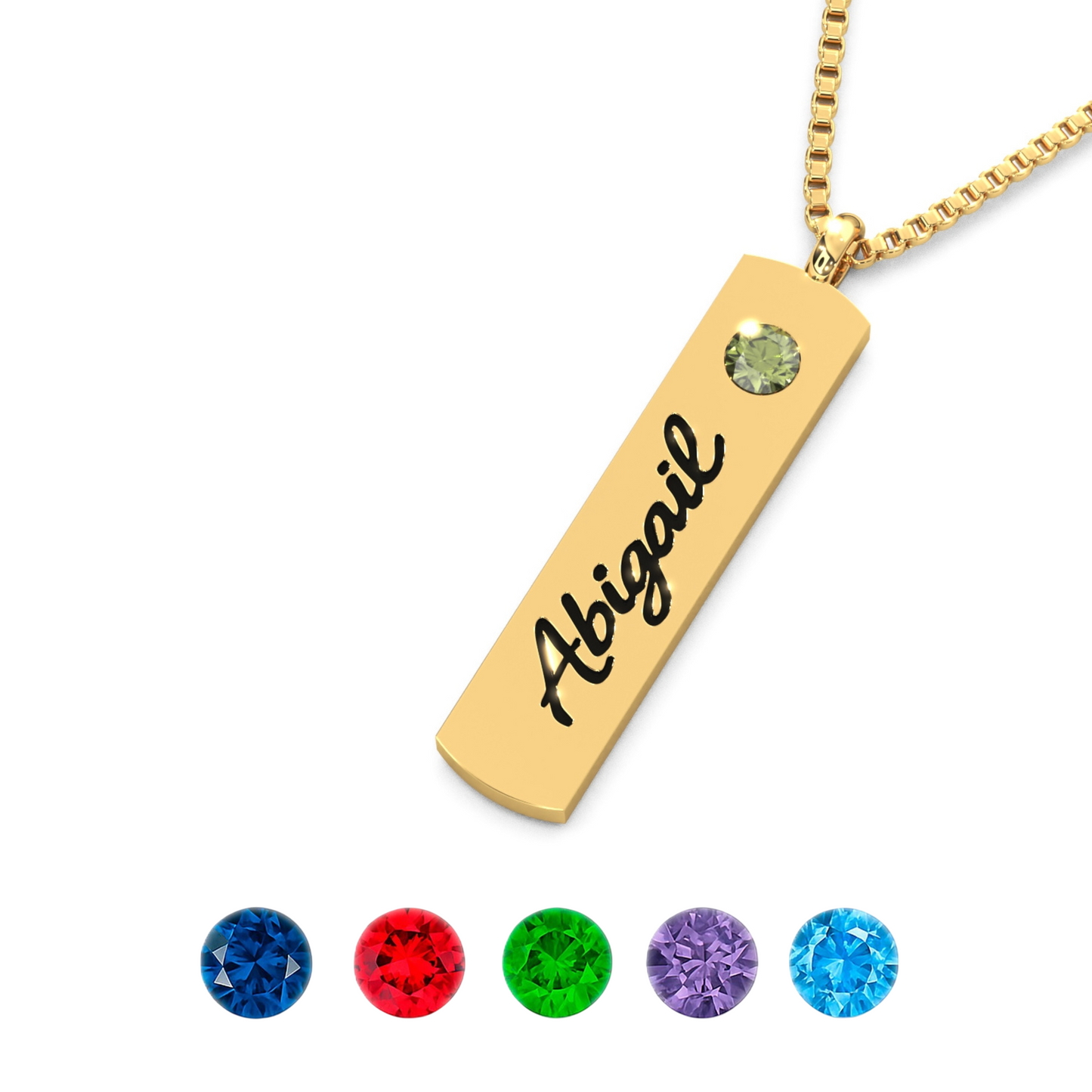 Personalized Name & Birthstone Necklace
