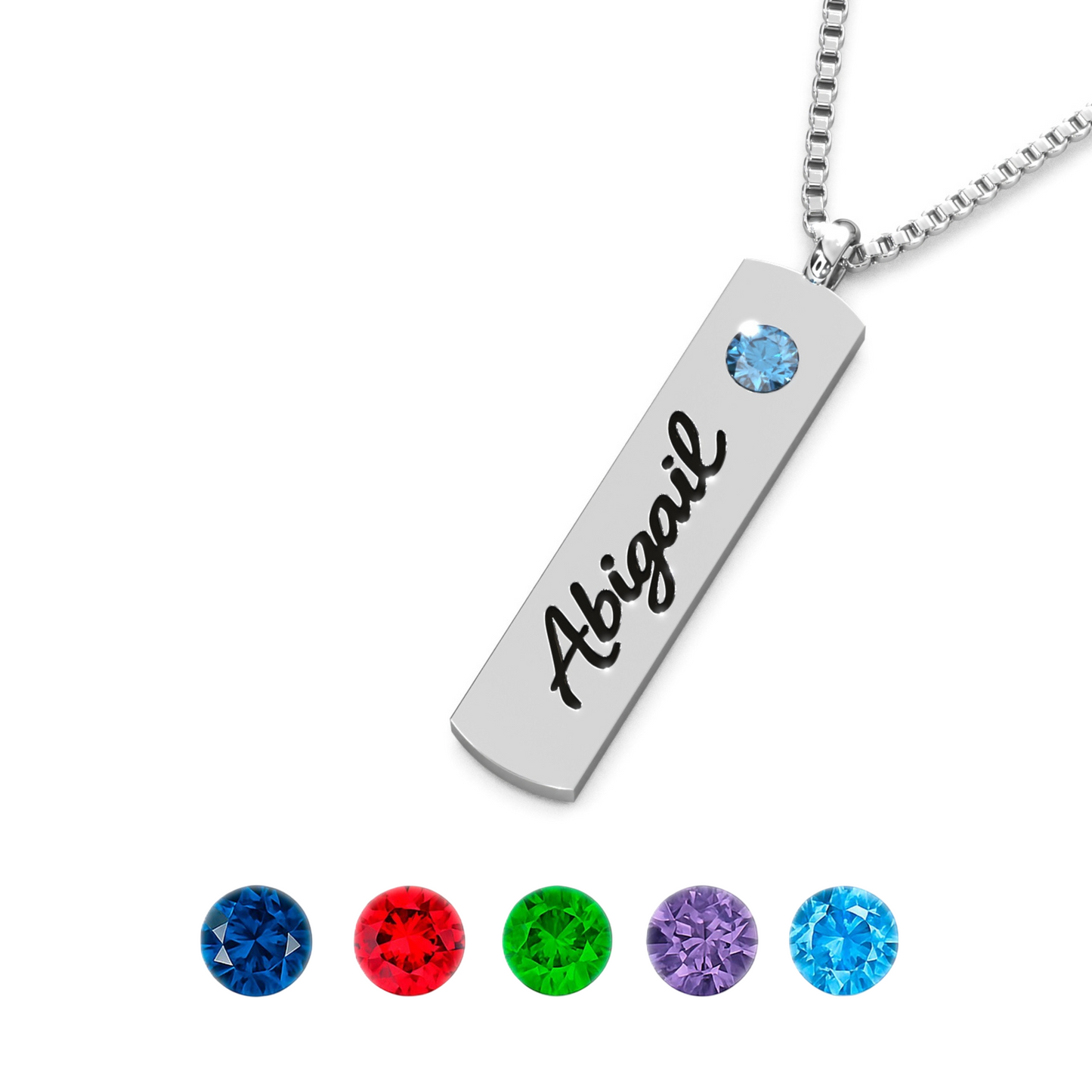 Personalized Name & Birthstone Necklace