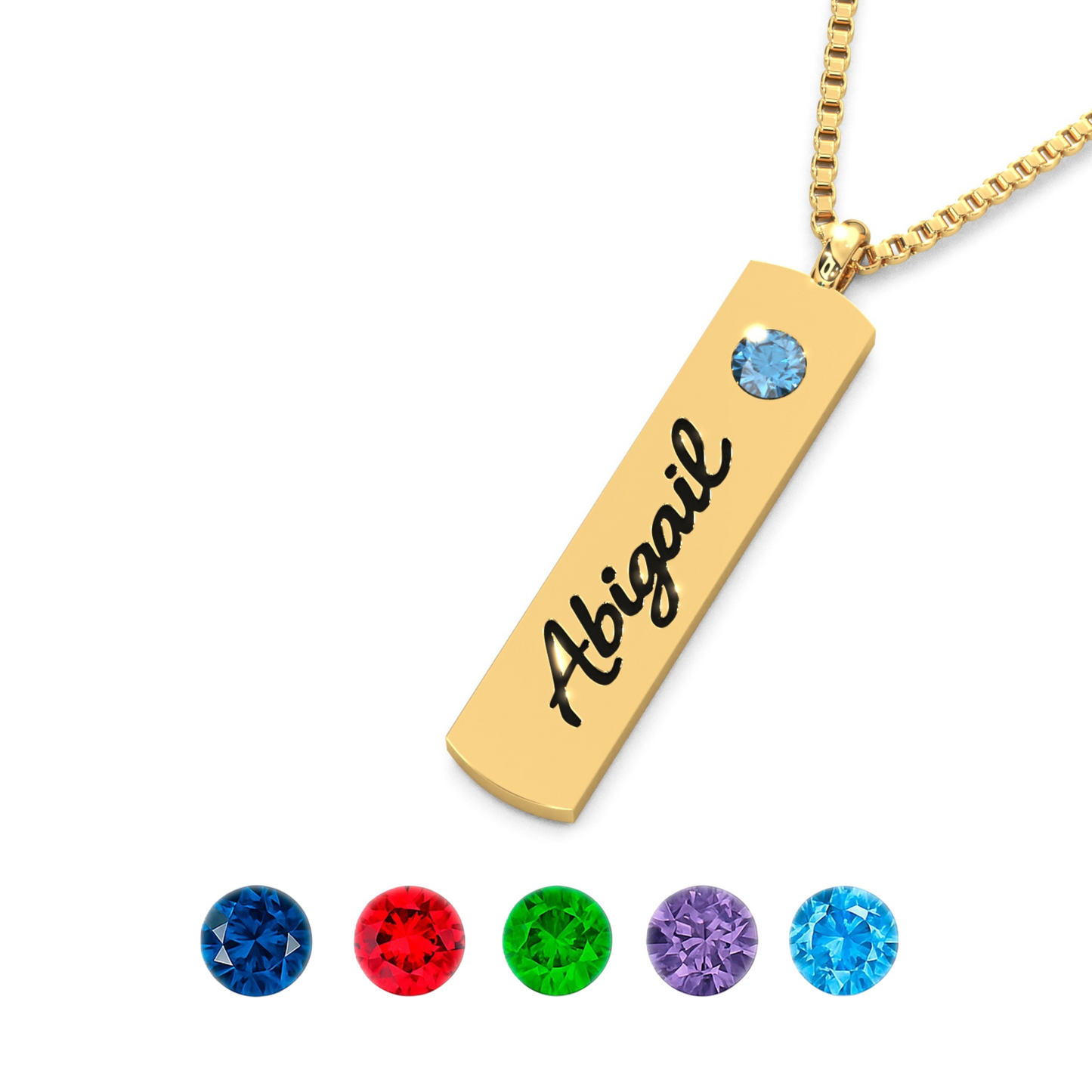 Personalized Name & Birthstone Necklace