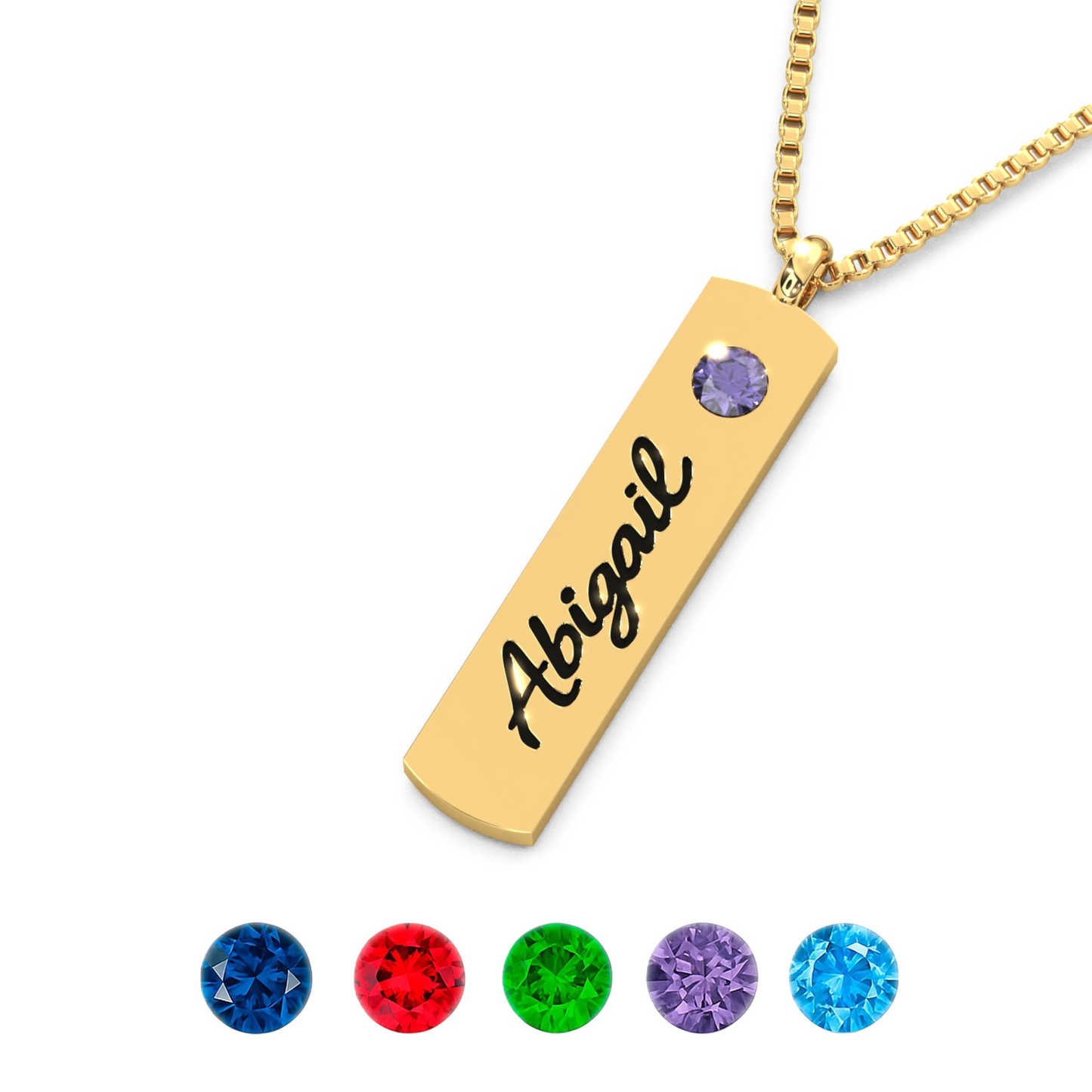 Personalized Name & Birthstone Necklace