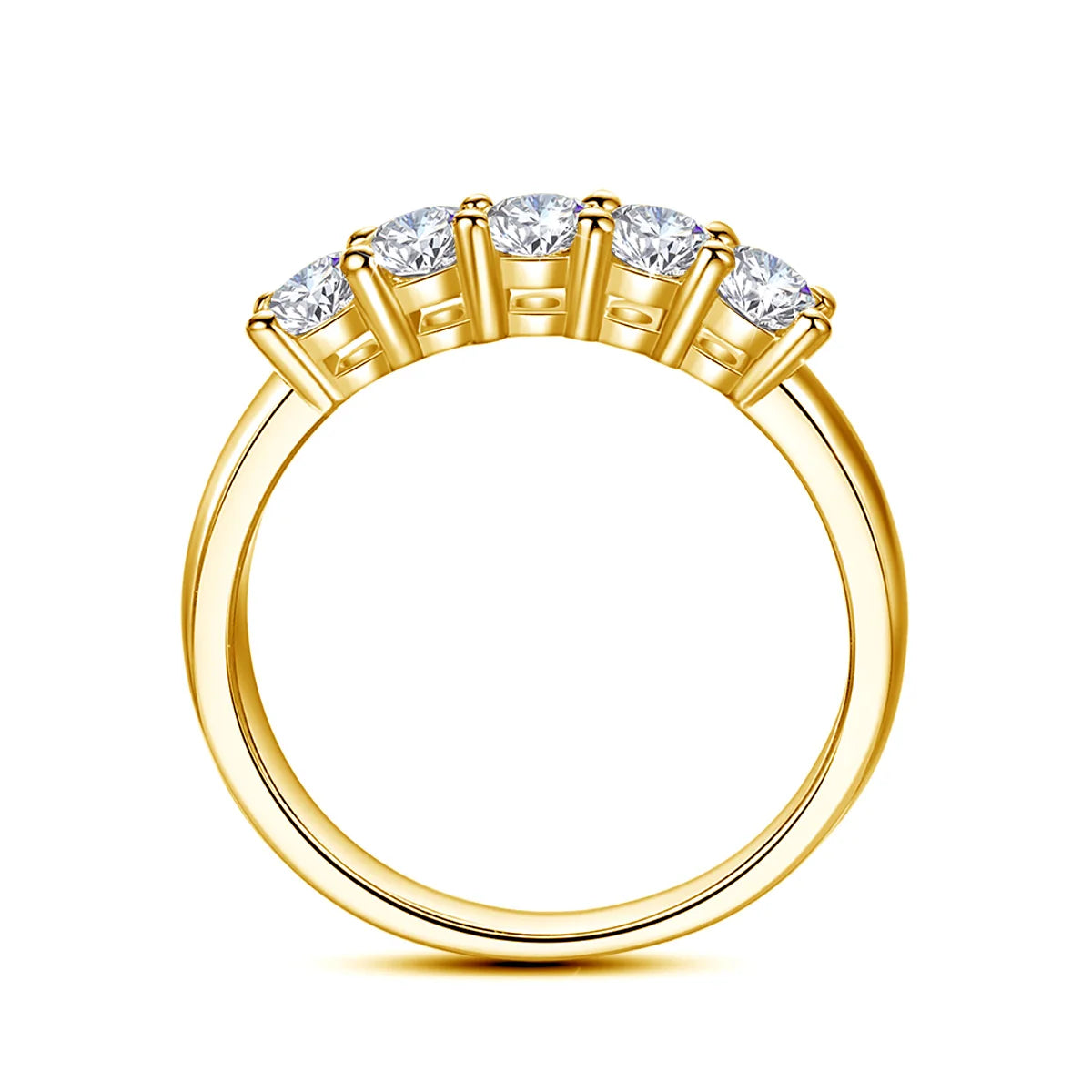 Certified Moissanite 5-Stone Ring