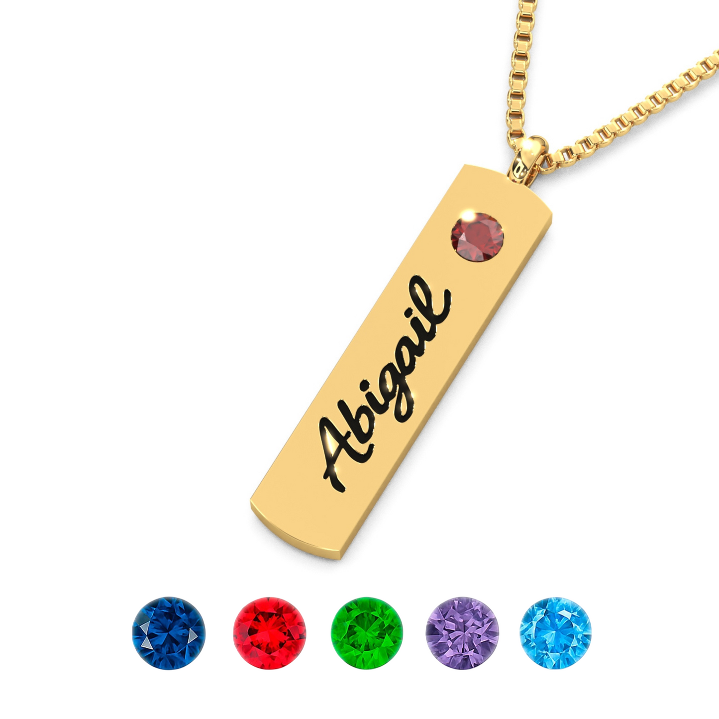 Personalized Name & Birthstone Necklace
