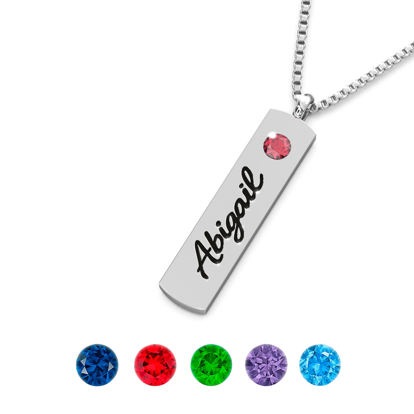 Personalized Name & Birthstone Necklace