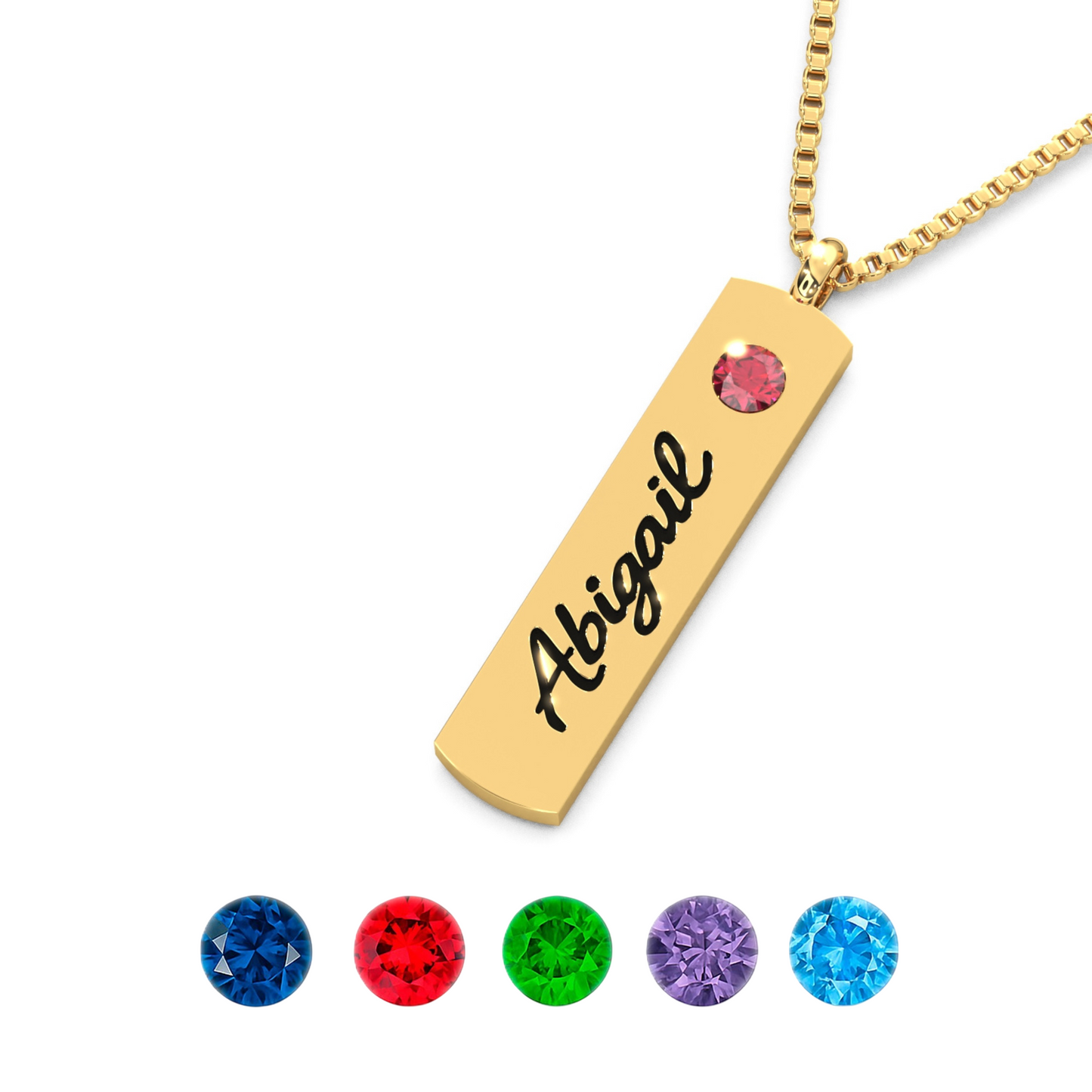 Personalized Name & Birthstone Necklace