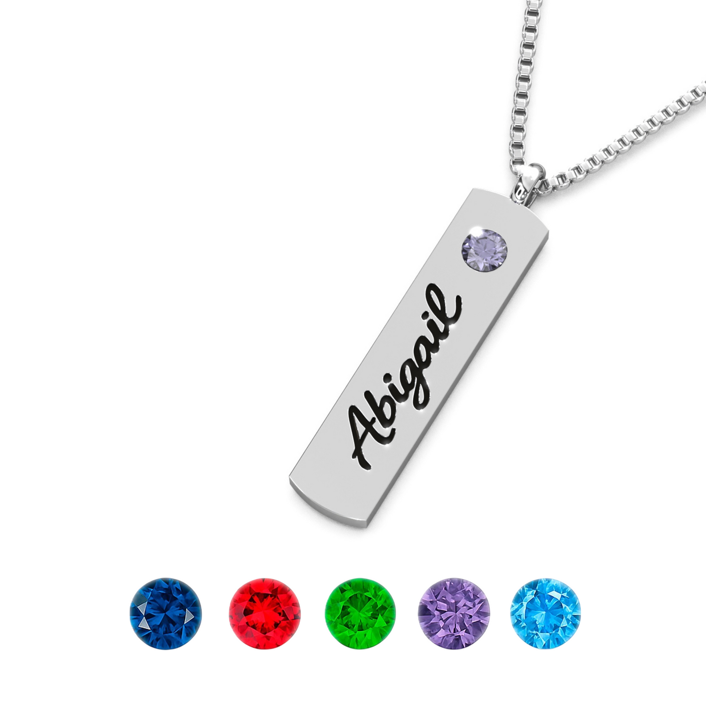 Personalized Name & Birthstone Necklace