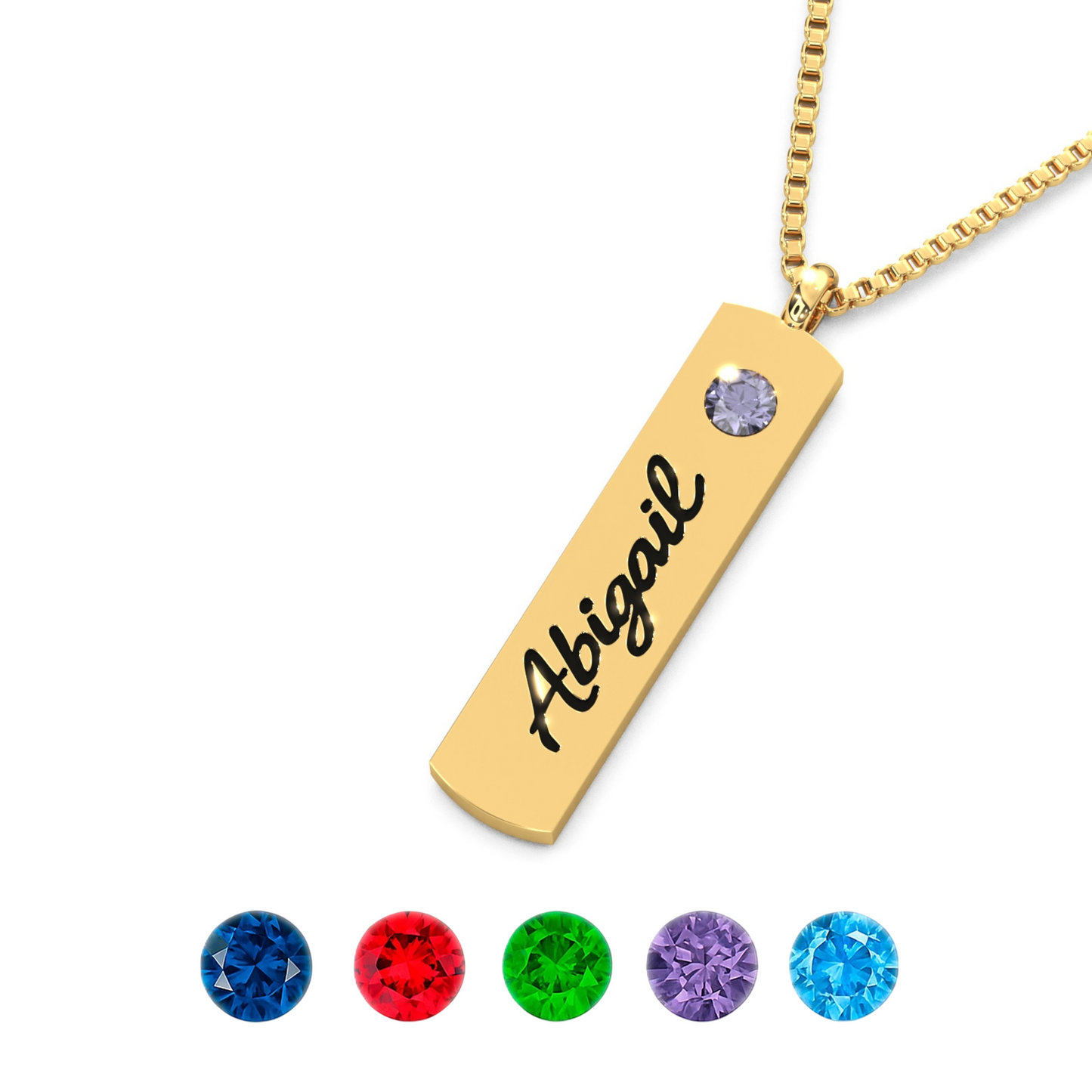 Personalized Name & Birthstone Necklace