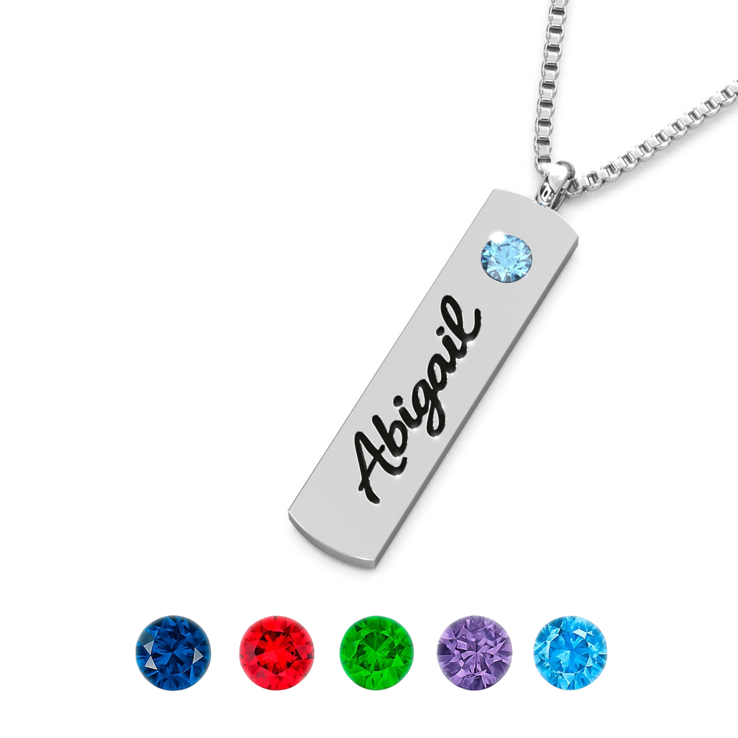 Personalized Name & Birthstone Necklace
