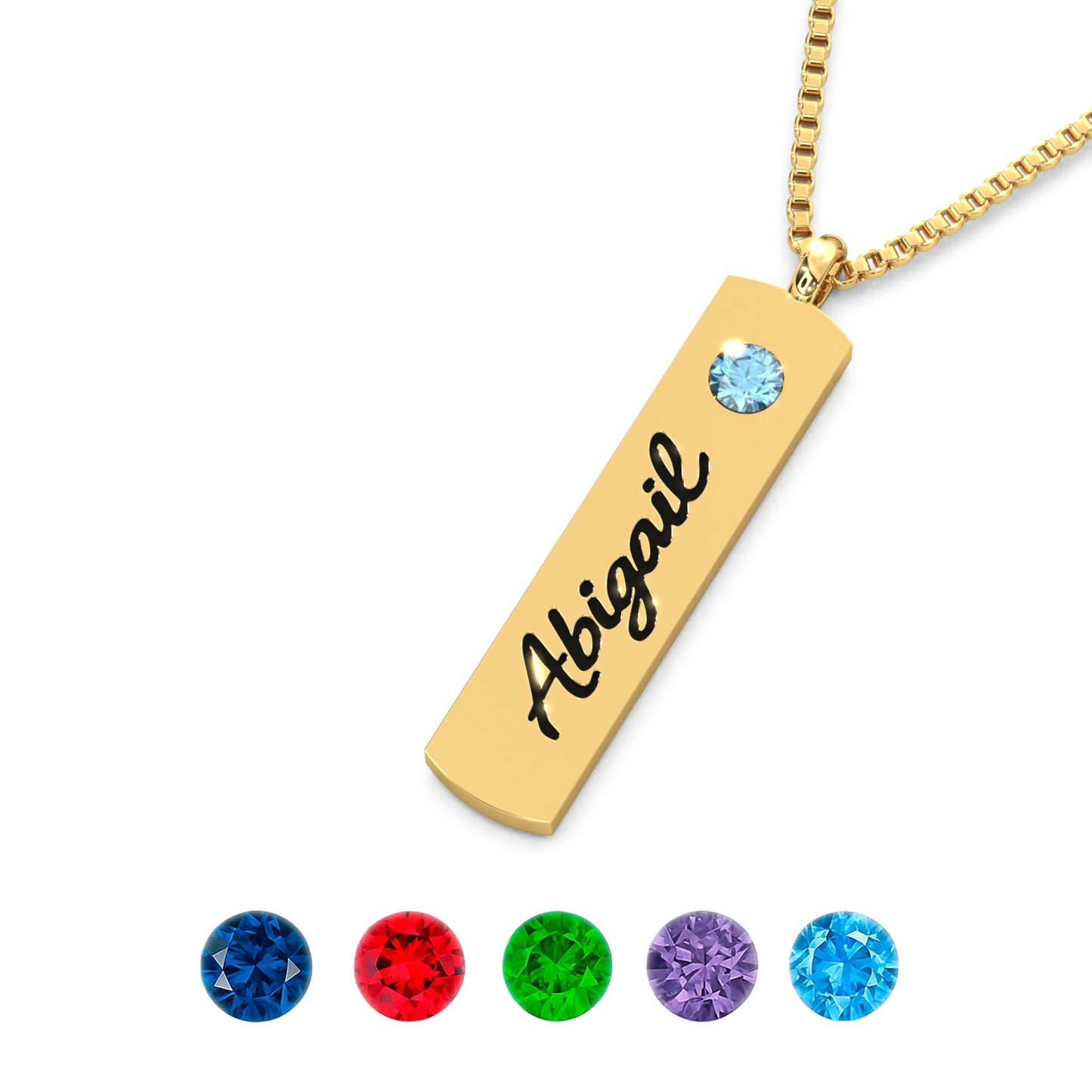 Personalized Name & Birthstone Necklace