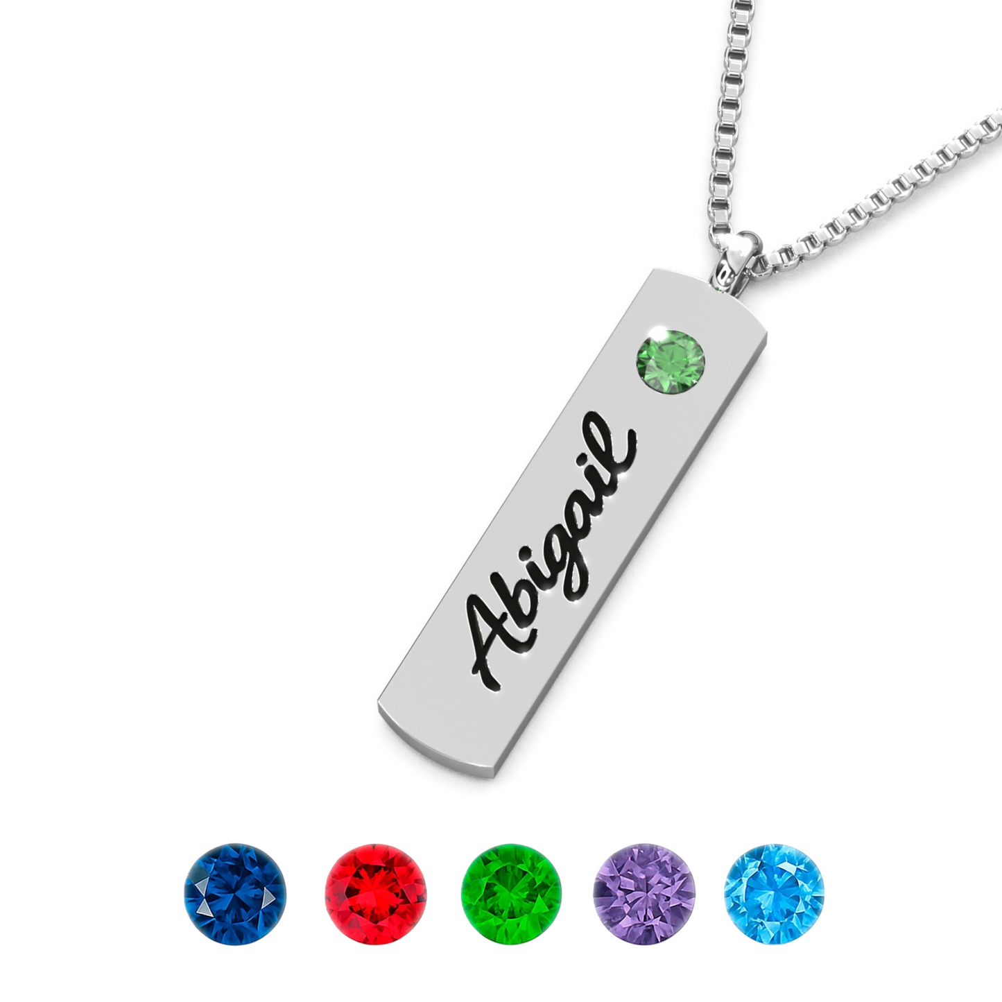 Personalized Name & Birthstone Necklace