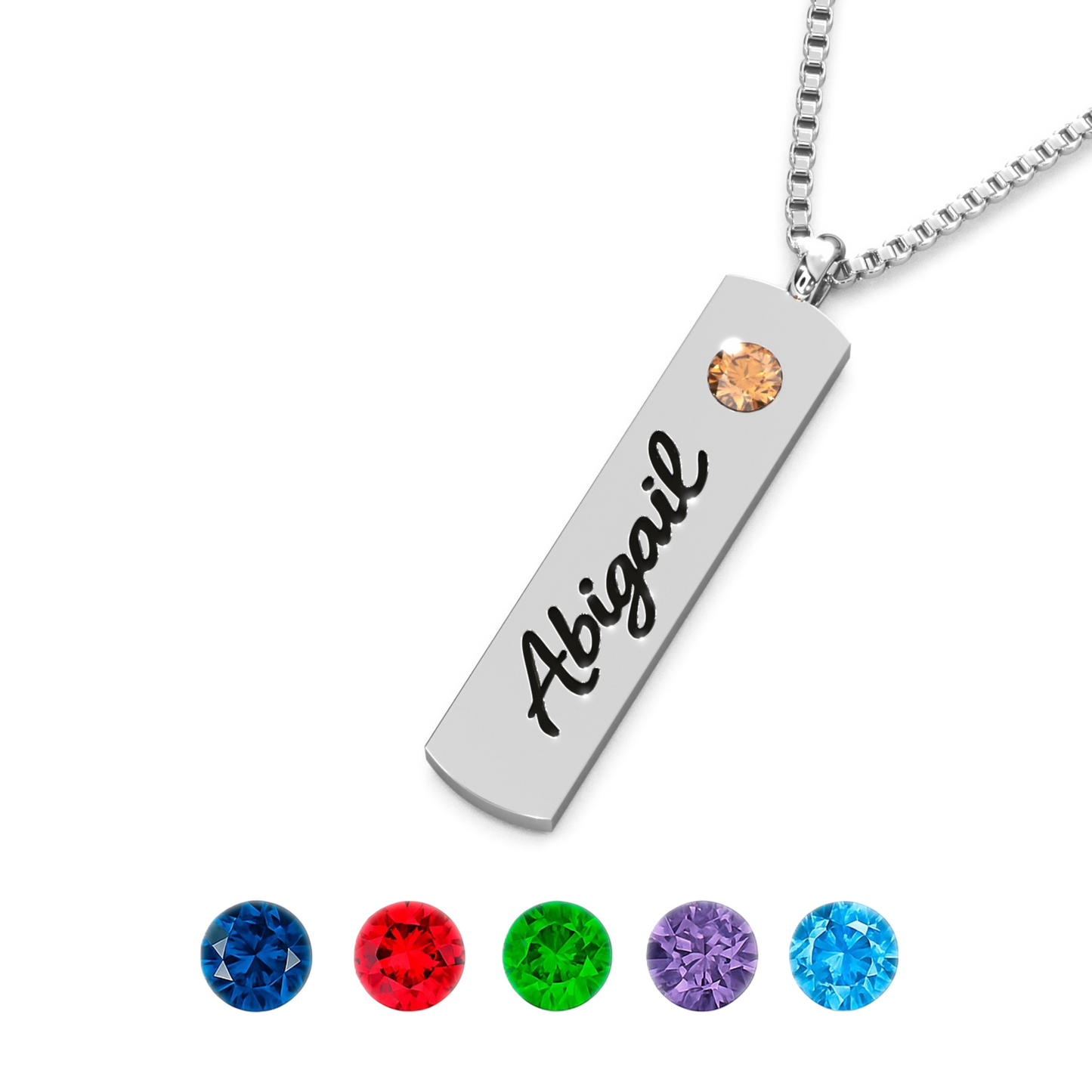 Personalized Name & Birthstone Necklace