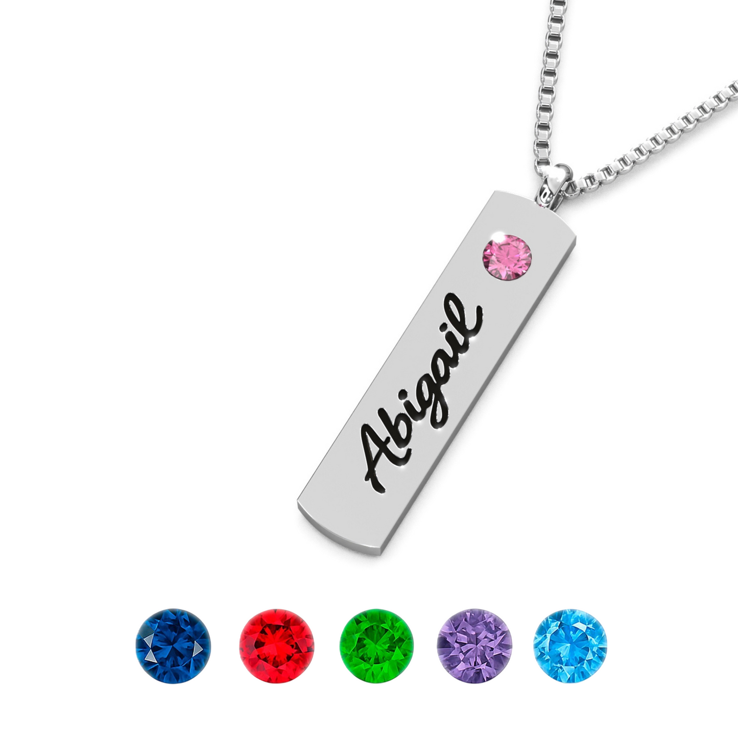 Personalized Name & Birthstone Necklace