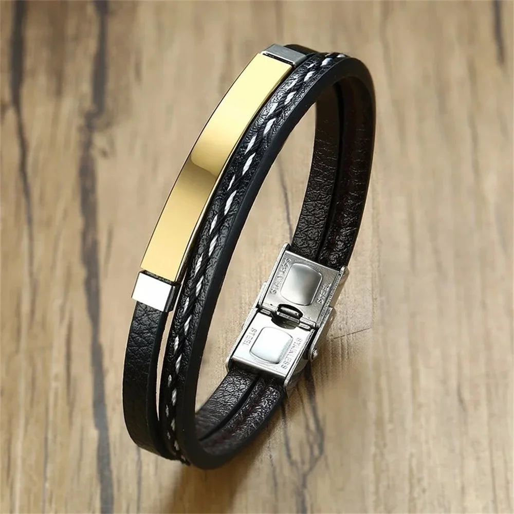 2025 Trendy Men's Leather Weave Bracelet