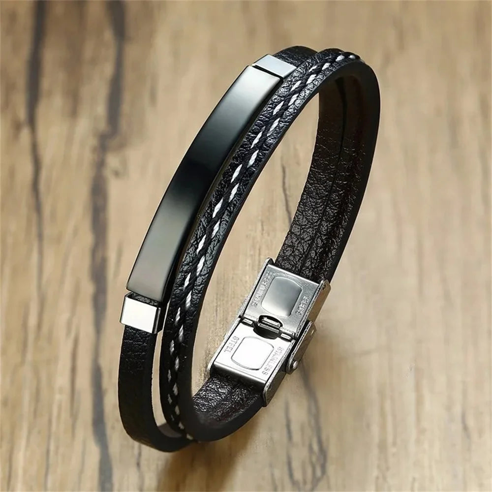 2025 Trendy Men's Leather Weave Bracelet