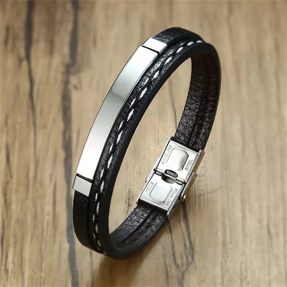 2025 Trendy Men's Leather Weave Bracelet