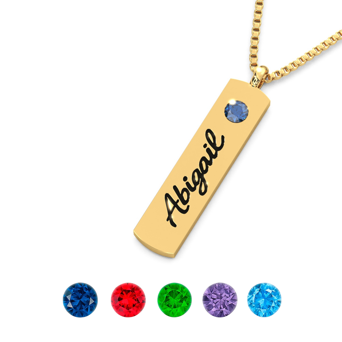 Personalized Name & Birthstone Necklace