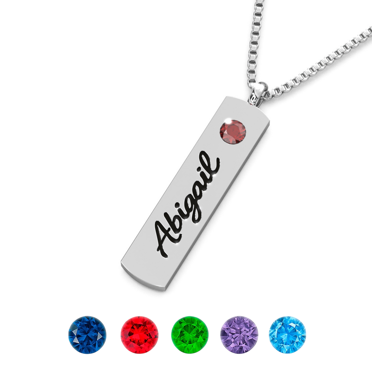 Personalized Name & Birthstone Necklace