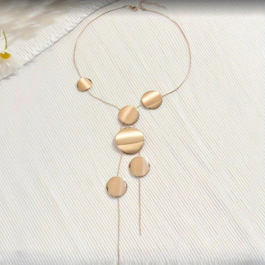 Elegant Round Pendant Long Necklace