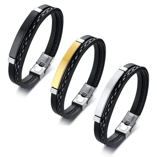 2025 Trendy Men's Leather Weave Bracelet