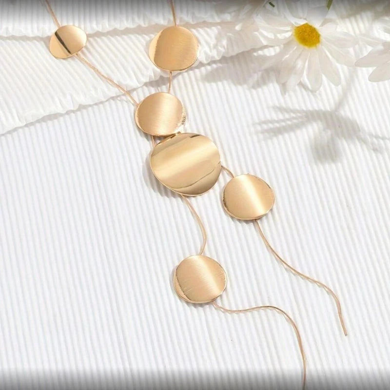 Elegant Round Pendant Long Necklace